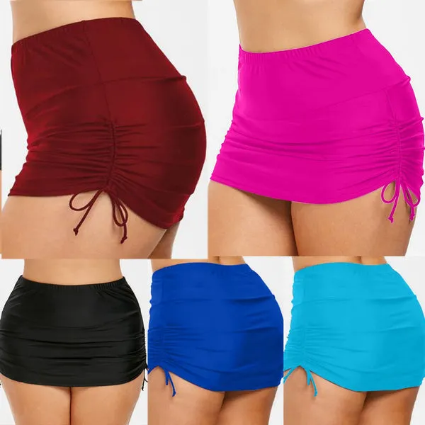 Casual Tankini Mini Skirt Swimwear Bikini Bottoms Solid Color Short Skirts
