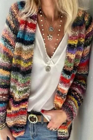 CEZ102 - MULTI STRIPE CARDIGAN