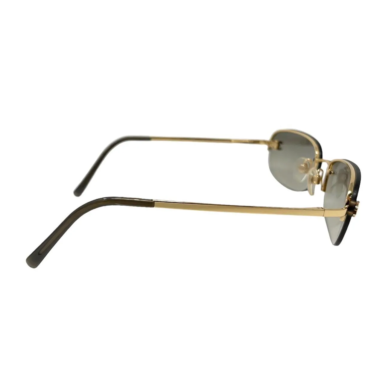 Chanel Black Logo Rimless Sunglasses