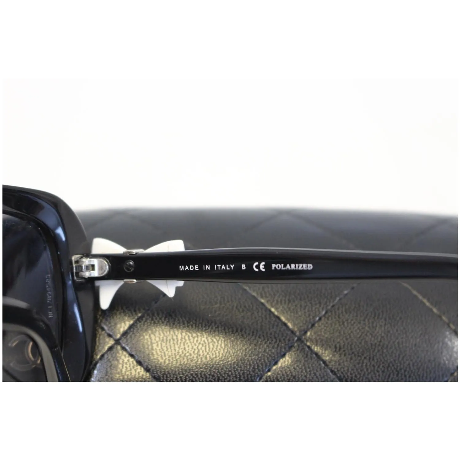 CHANEL Black Sunglasses with White Bow 5171