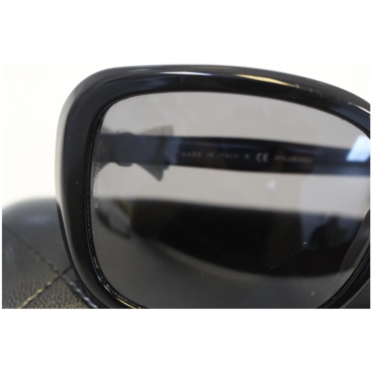 CHANEL Black Sunglasses with White Bow 5171