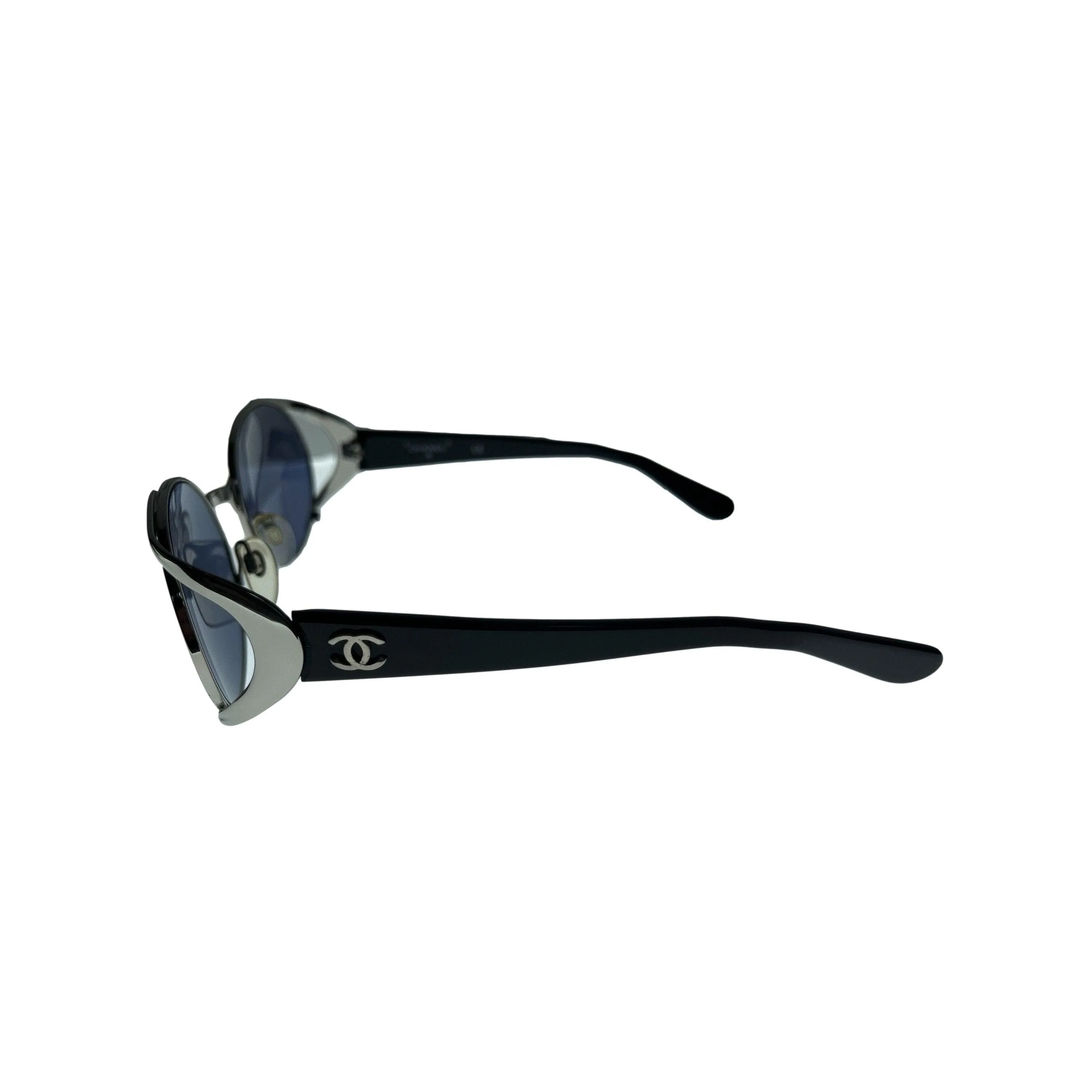 Chanel Blue Round Sunglasses