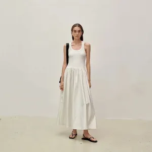 Chic Sleeveless A-Line Dress with Cross Straps for Spring and Summer