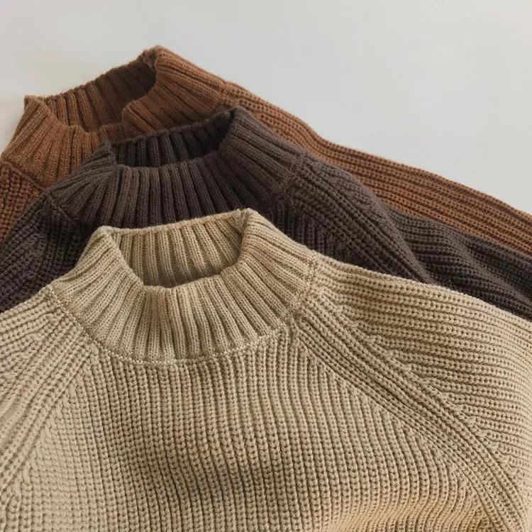 Children Knitted Half Turtleneck Sweater