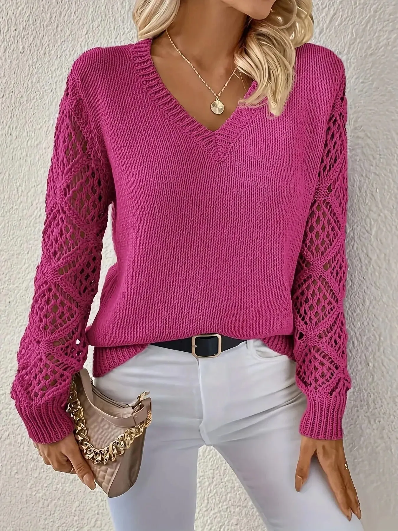 Chloe® | Knitted V-neck sweater