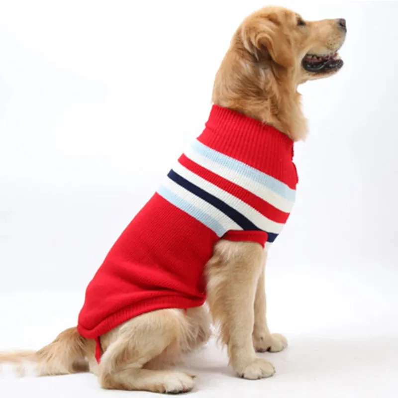 Christmas Knit Turtleneck Sweater for Large Dogs