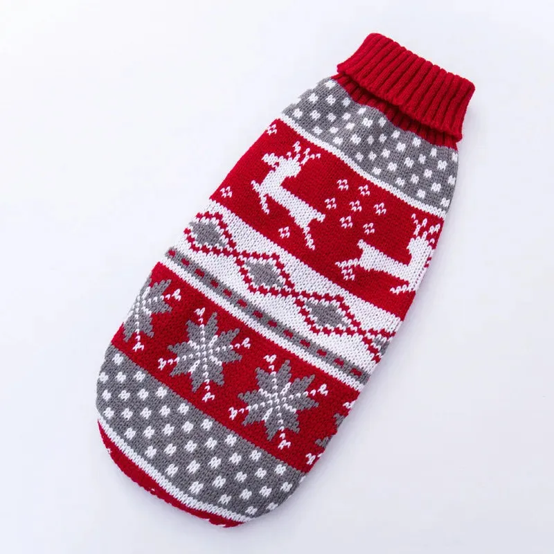 Christmas Knit Turtleneck Sweater for Large Dogs