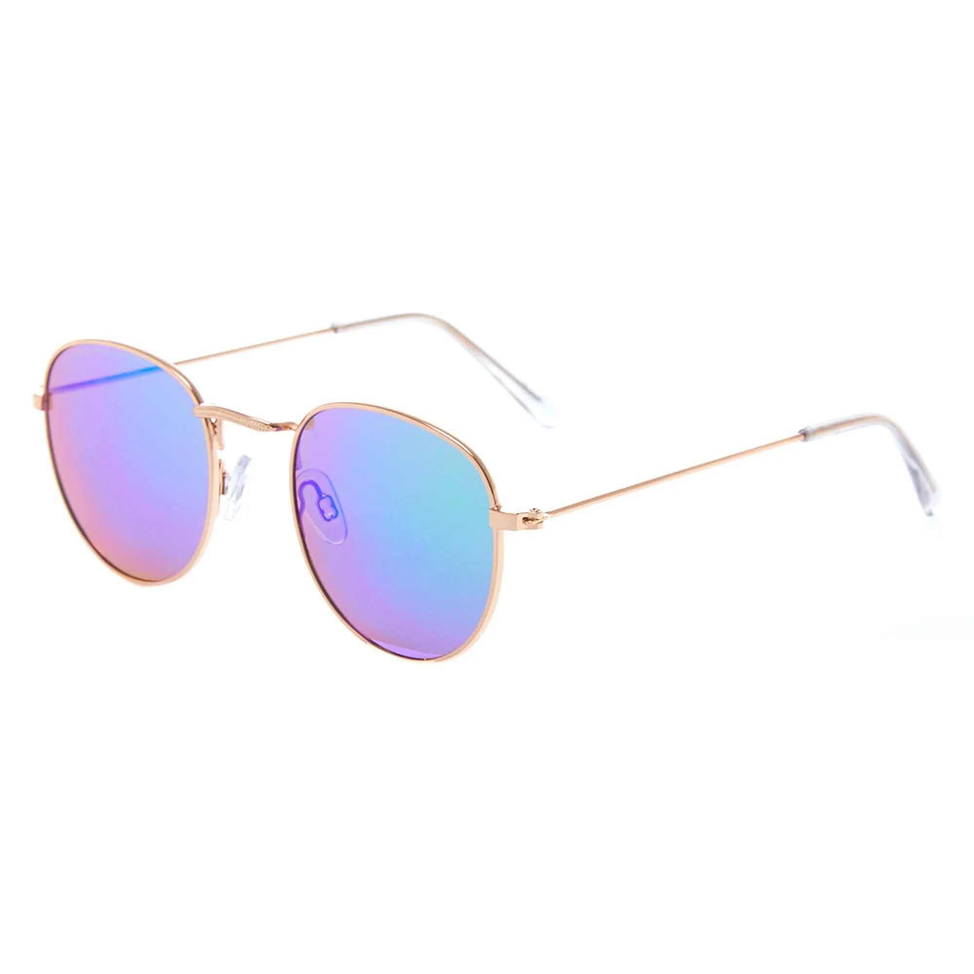 Claire's Gold Round Sunglasses