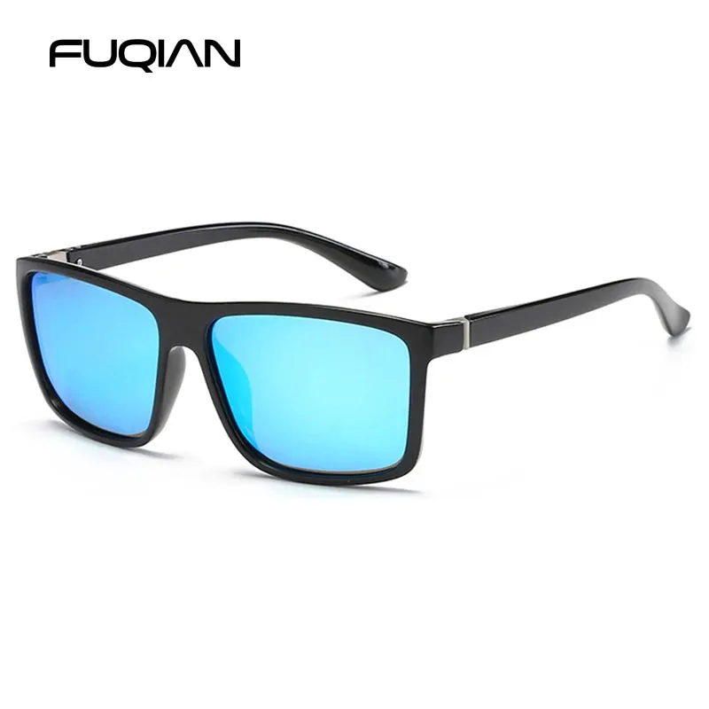 Classic Black Square Polarized Sunglasses for Men