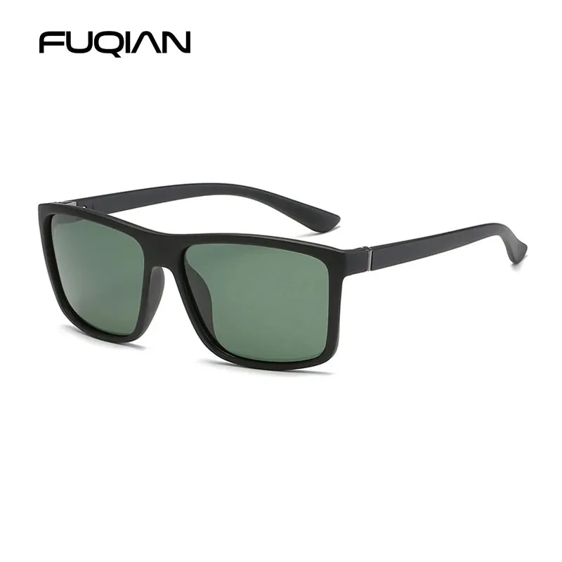 Classic Black Square Polarized Sunglasses for Men
