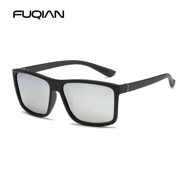 Classic Black Square Polarized Sunglasses for Men
