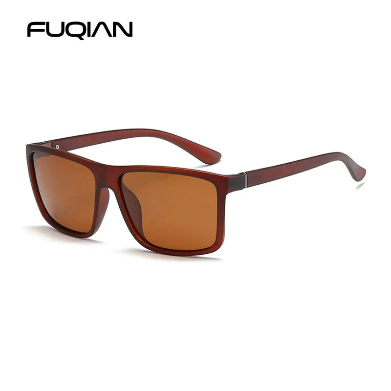 Classic Black Square Polarized Sunglasses for Men