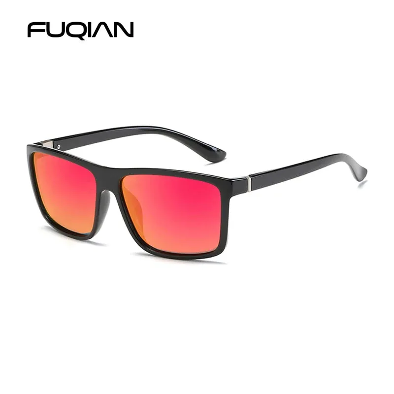 Classic Black Square Polarized Sunglasses for Men
