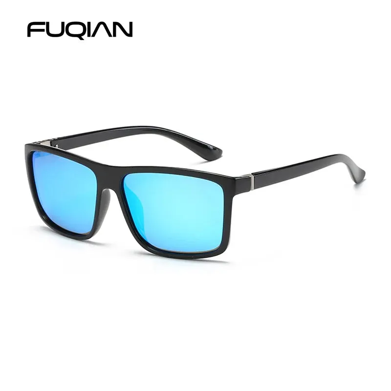 Classic Black Square Polarized Sunglasses for Men