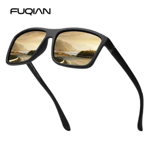 Classic Black Square Polarized Sunglasses for Men
