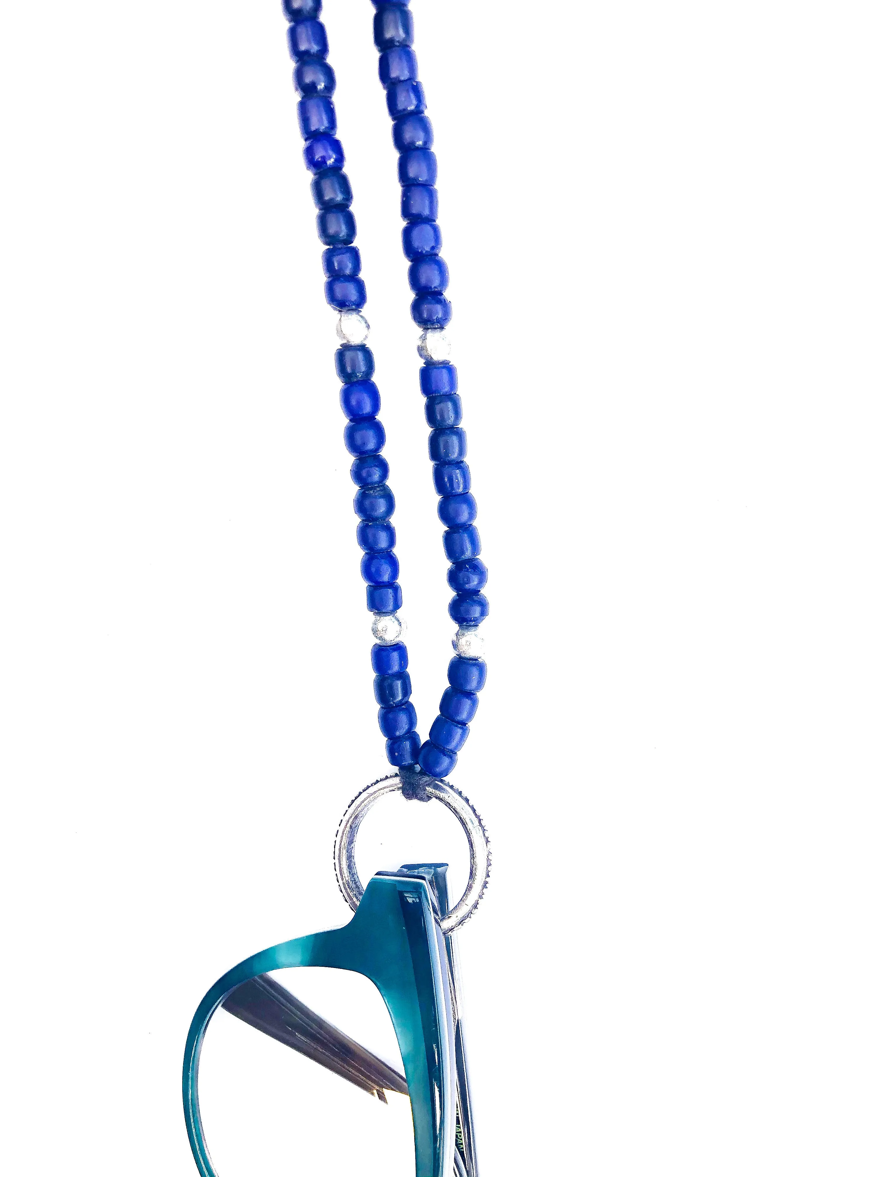 Cobalt Beaded Eyeglass Chain