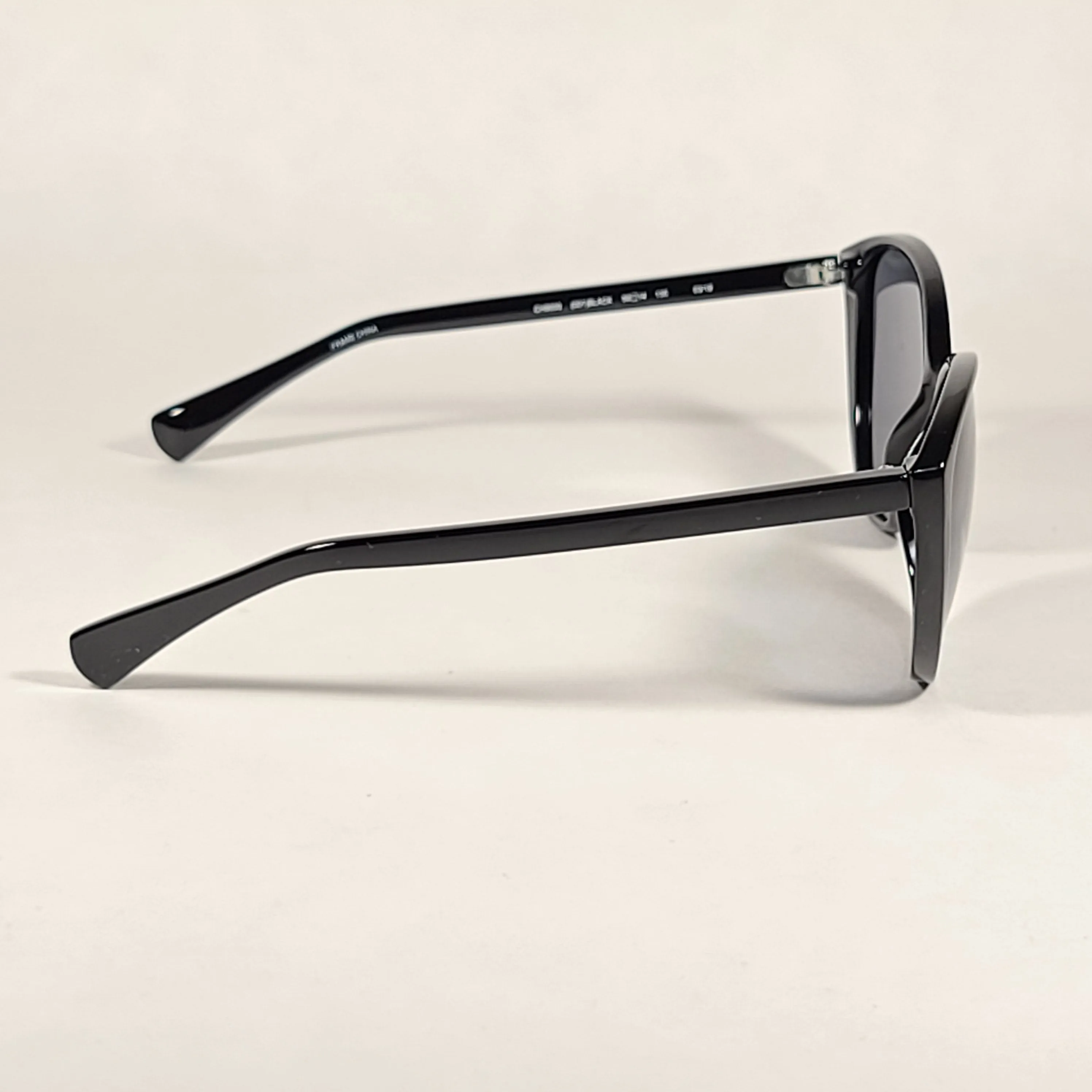 Cole Haan Cat Eye Polarized Sunglasses Shiny Black Frame Gray Lens CH9000 001 BLACK