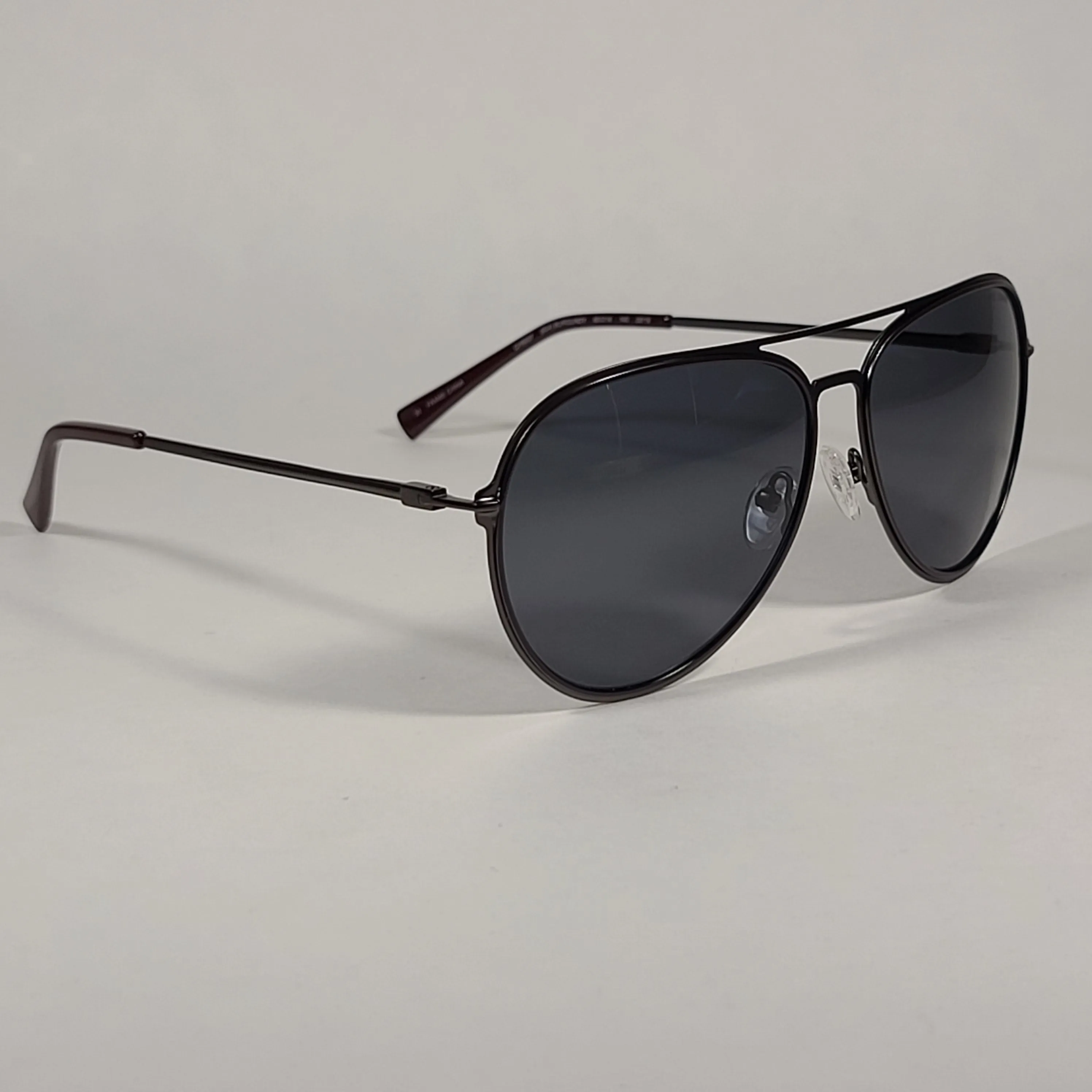 Cole Haan Polarized Aviator Sunglasses Gunmetal And Burgundy Frame Gray Lens CH8007 604 Burgundy