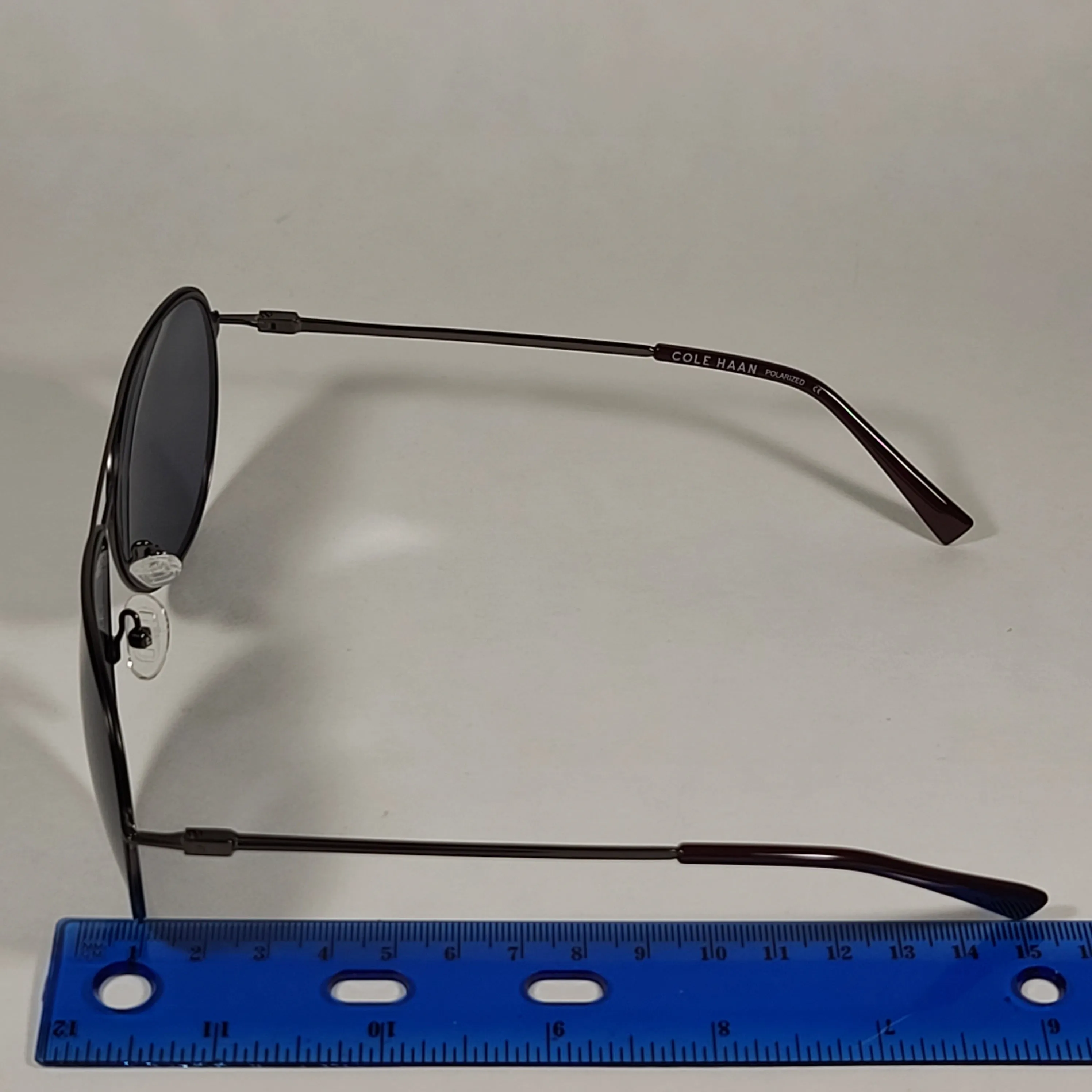 Cole Haan Polarized Aviator Sunglasses Gunmetal And Burgundy Frame Gray Lens CH8007 604 Burgundy