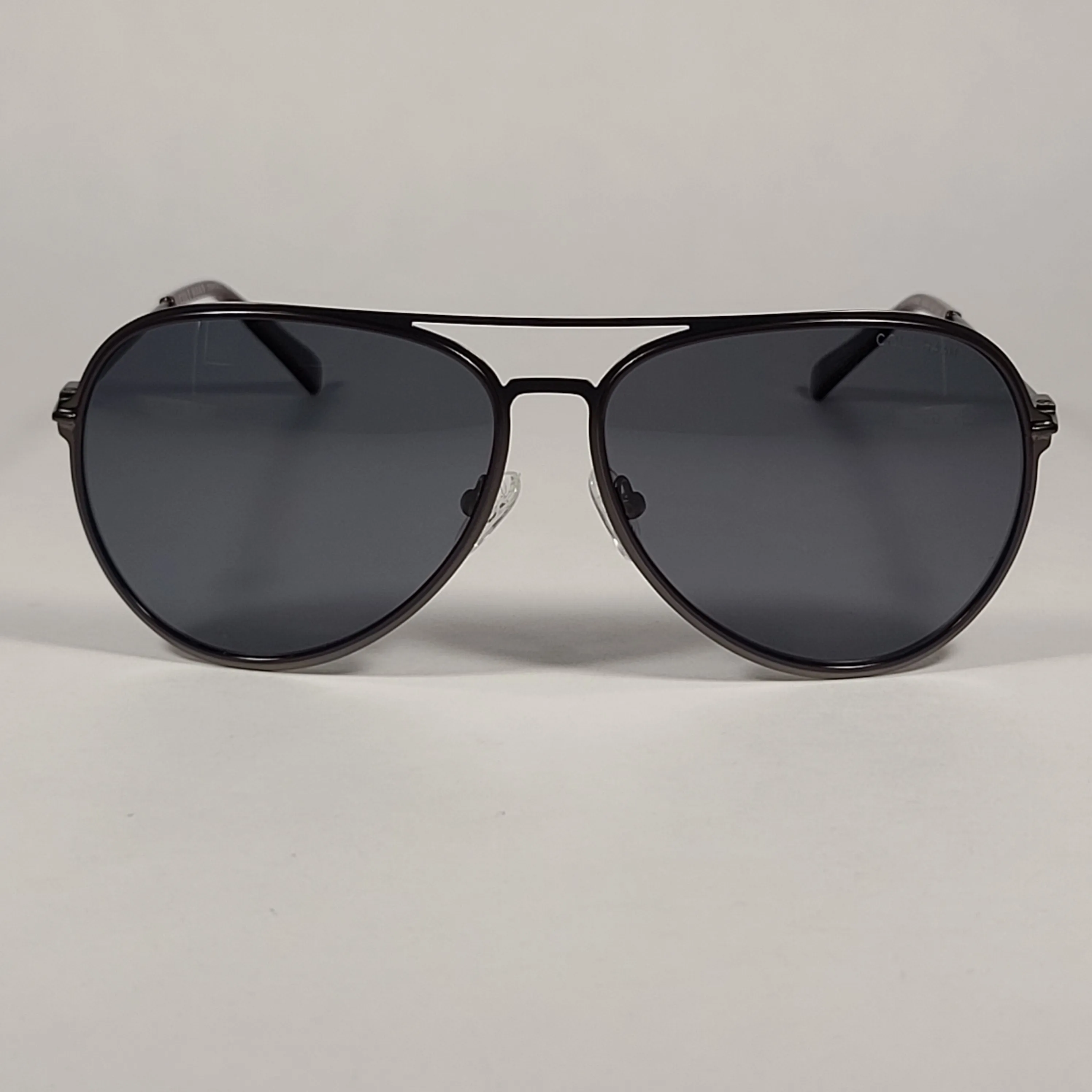 Cole Haan Polarized Aviator Sunglasses Gunmetal And Burgundy Frame Gray Lens CH8007 604 Burgundy