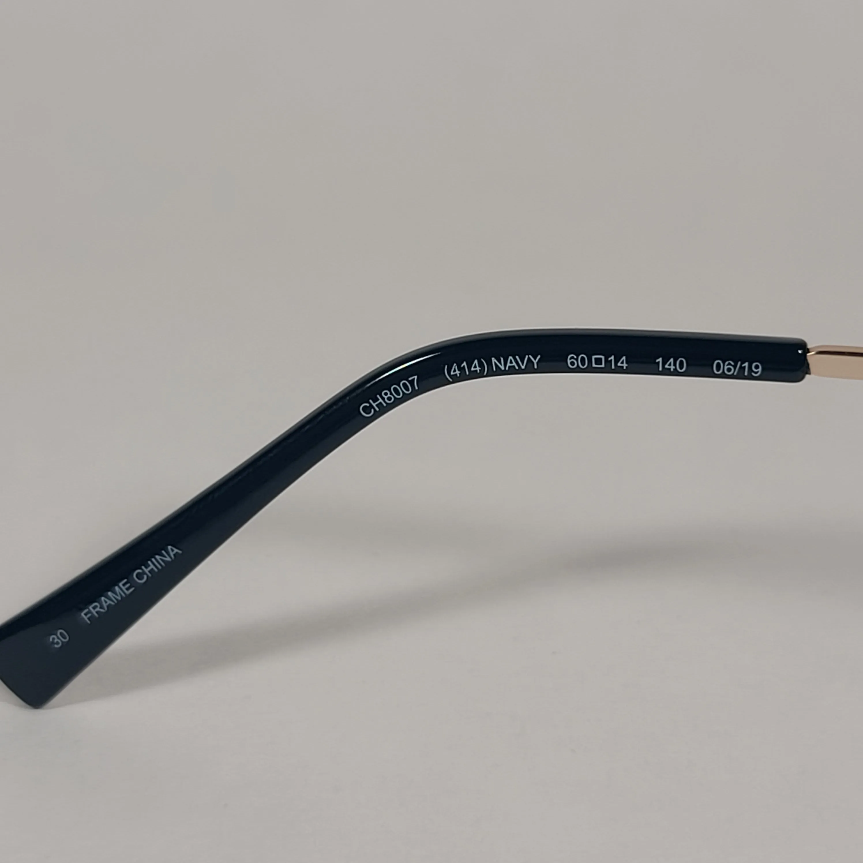 Cole Haan Polarized Aviator Sunglasses Silver And Navy Frame Gray Lens CH8007 414 Navy