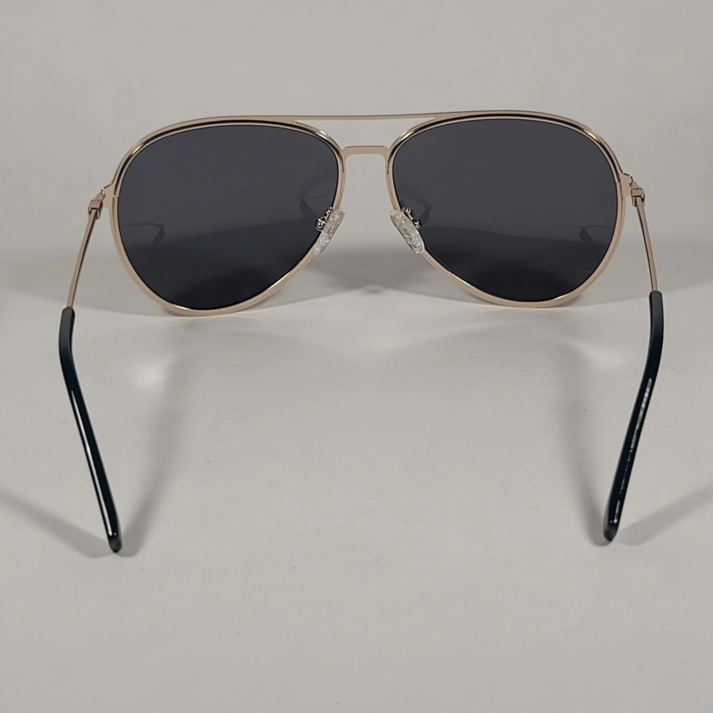 Cole Haan Polarized Aviator Sunglasses Silver And Navy Frame Gray Lens CH8007 414 Navy