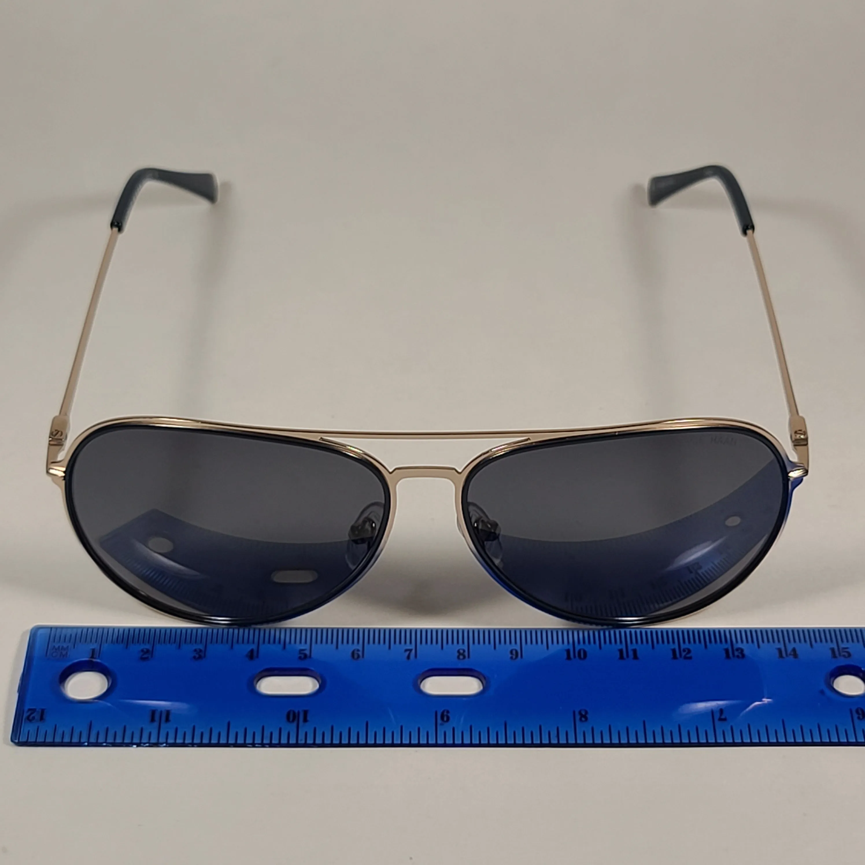 Cole Haan Polarized Aviator Sunglasses Silver And Navy Frame Gray Lens CH8007 414 Navy