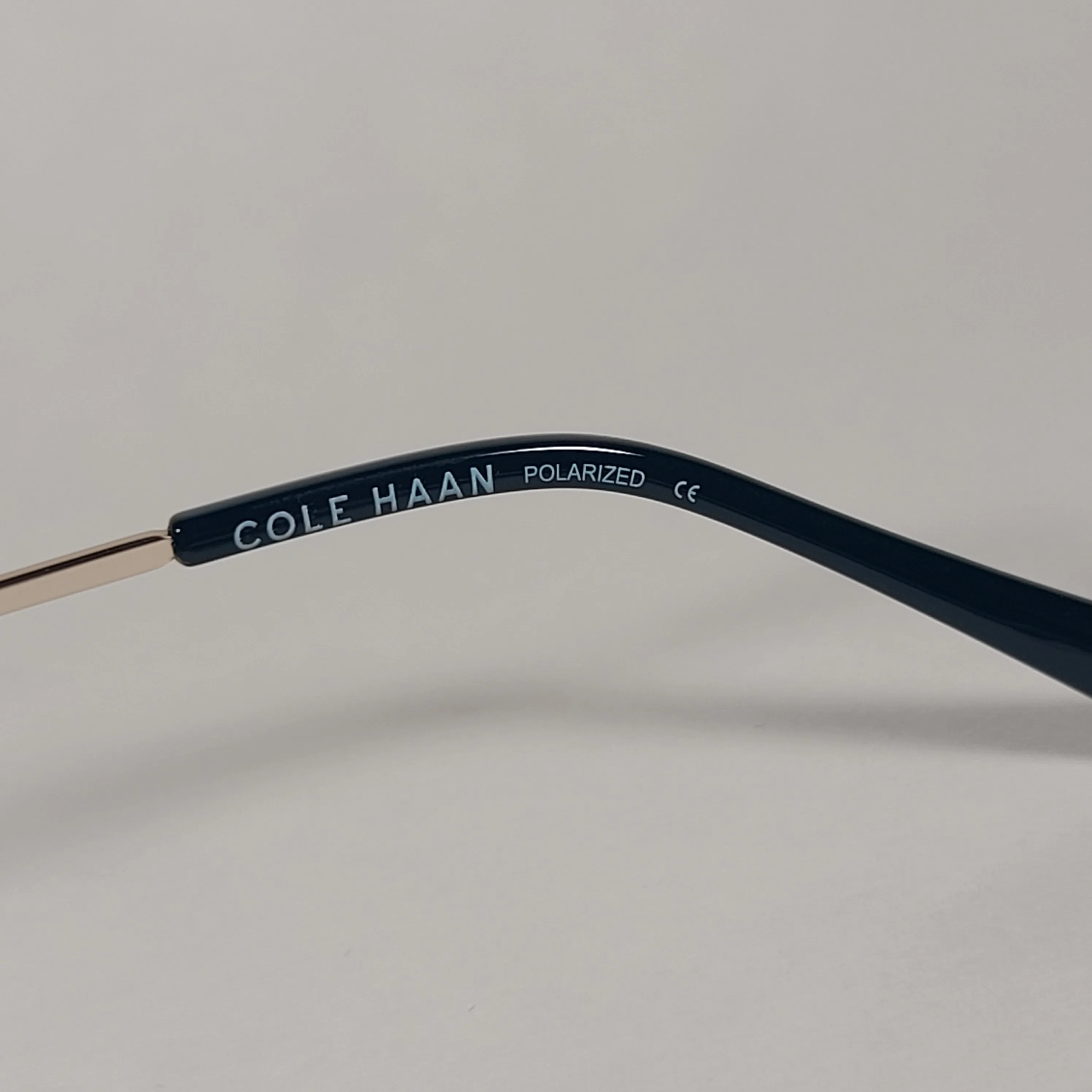 Cole Haan Polarized Aviator Sunglasses Silver And Navy Frame Gray Lens CH8007 414 Navy