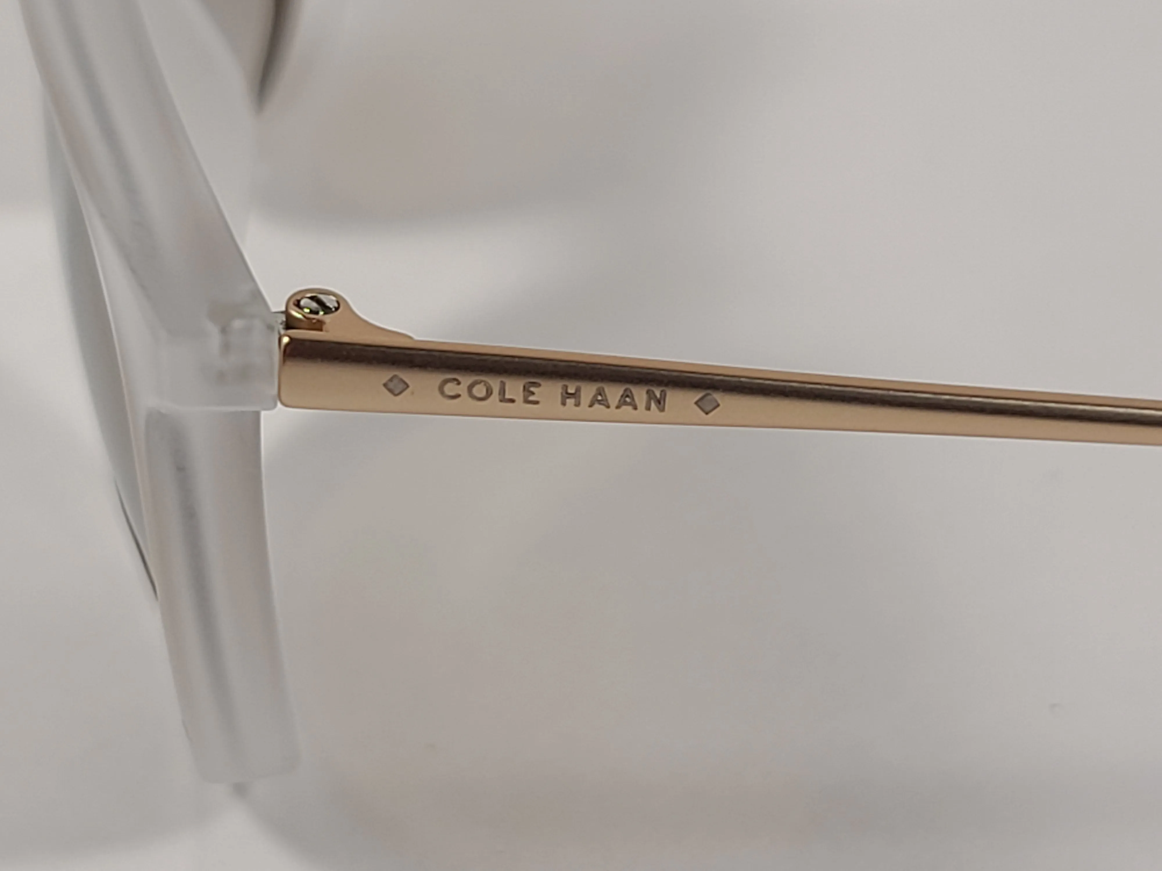 Cole Haan Round Sunglasses Crystal Gold Frame Gold Mirror Lens CH9002 717 CRYSTAL/GOLD
