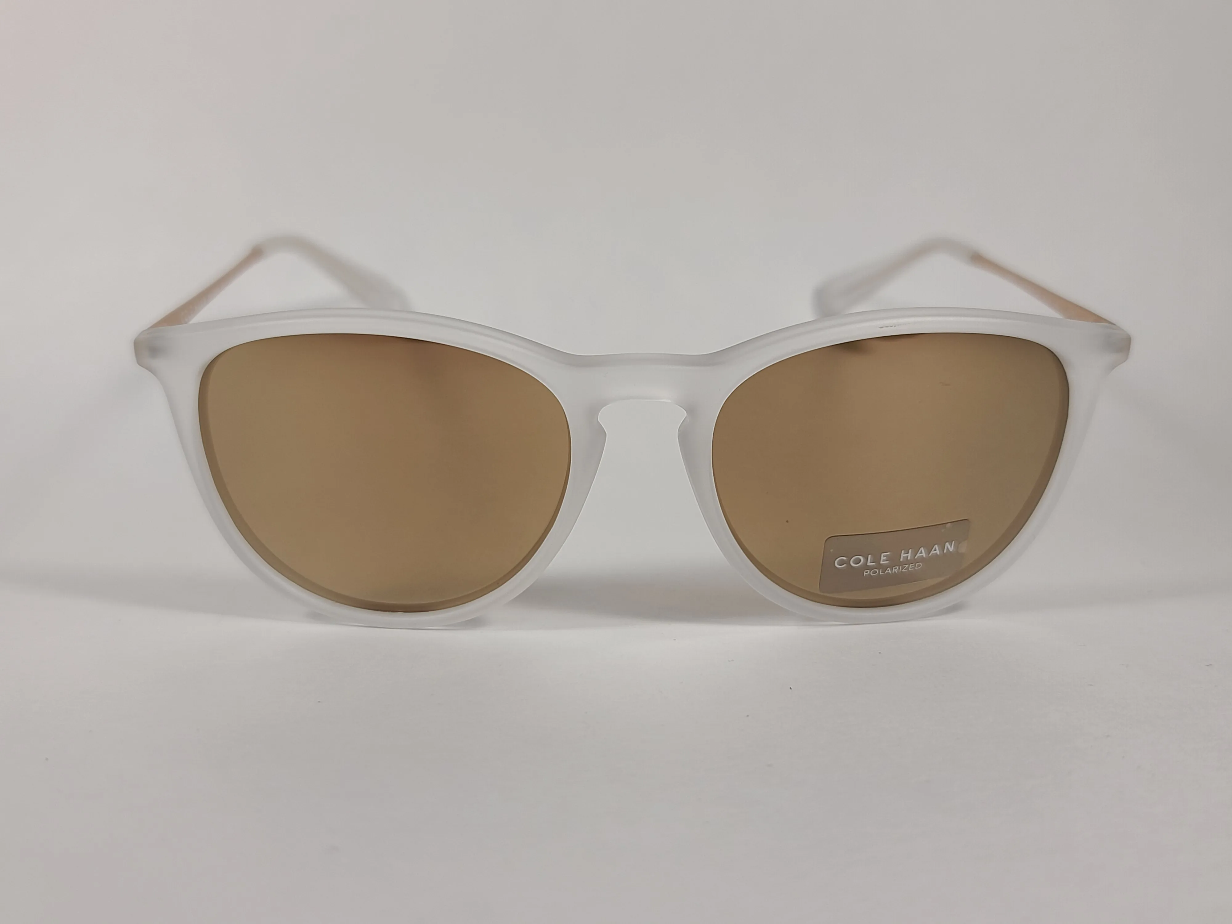 Cole Haan Round Sunglasses Crystal Gold Frame Gold Mirror Lens CH9002 717 CRYSTAL/GOLD
