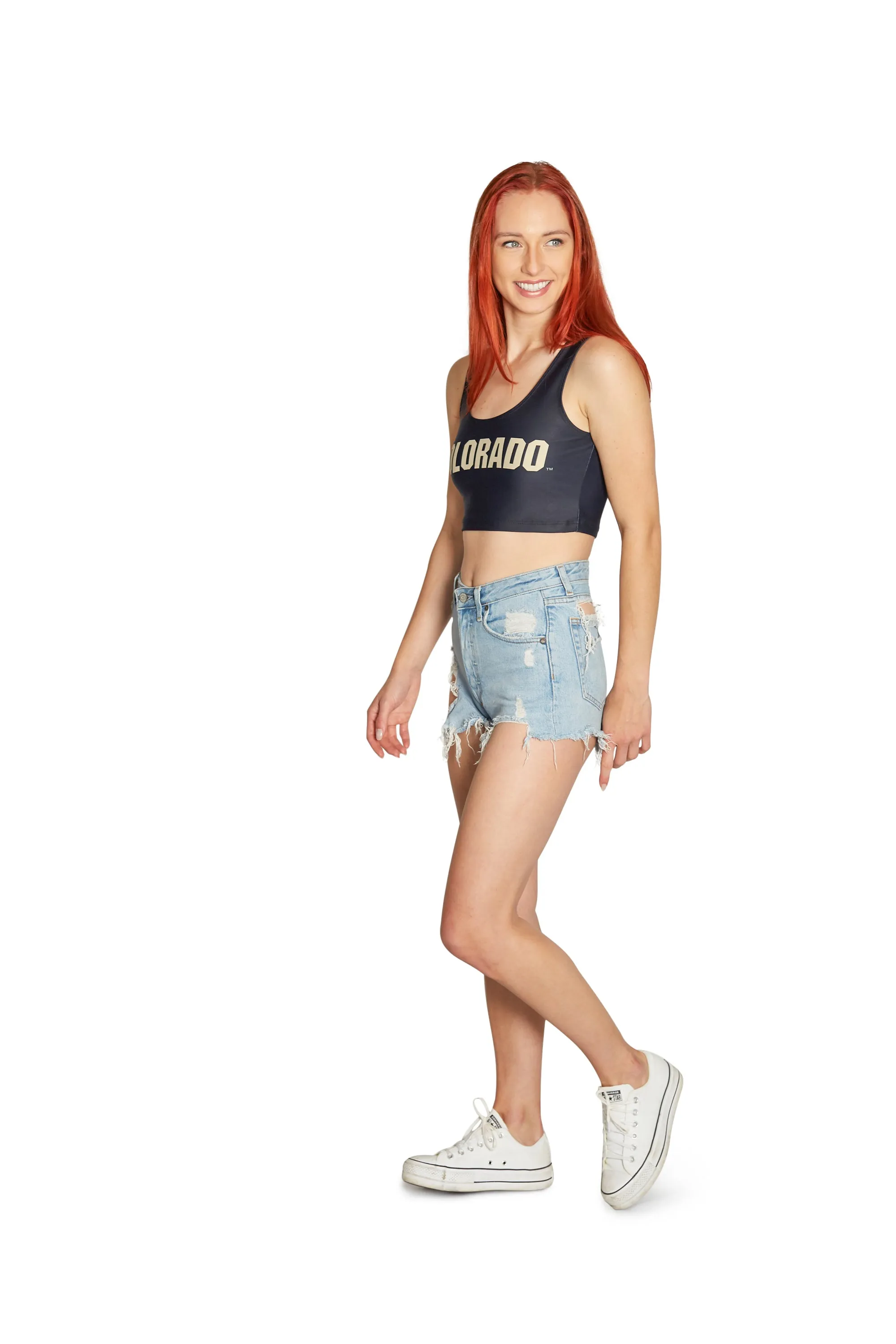 Colorado Boulder Black Crop Tank Top