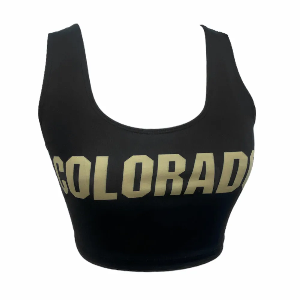 Colorado Boulder Black Crop Tank Top