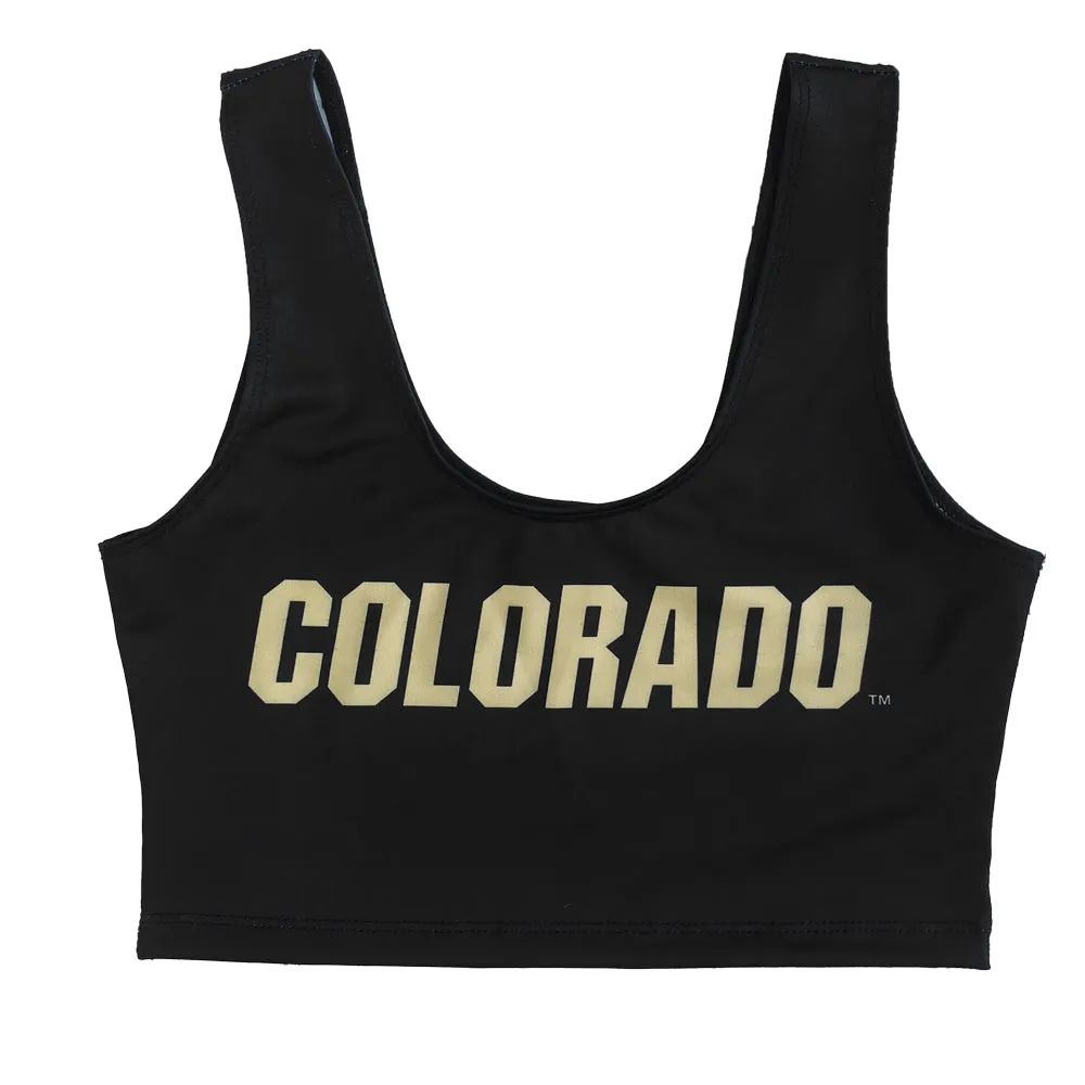 Colorado Boulder Black Crop Tank Top