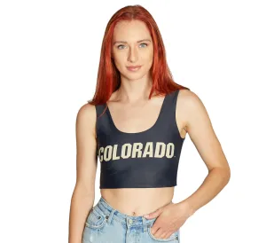 Colorado Boulder Black Crop Tank Top