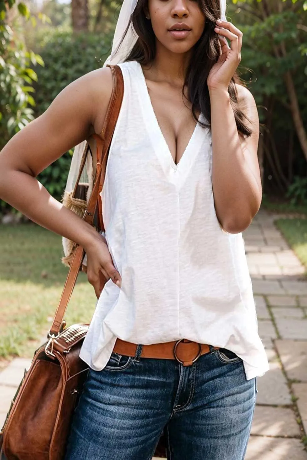 comfort sleeveless v neck tank top in solid colors