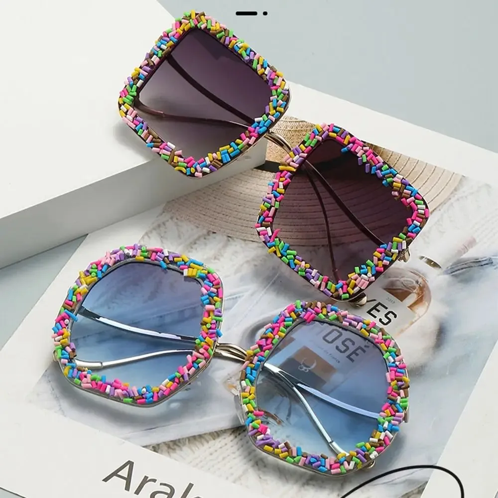 Confetti Candy Oversized Round Sunglasses