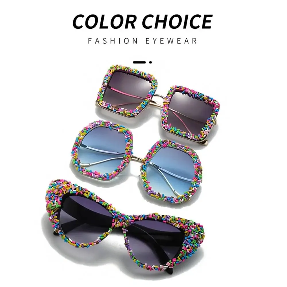 Confetti Candy Oversized Round Sunglasses
