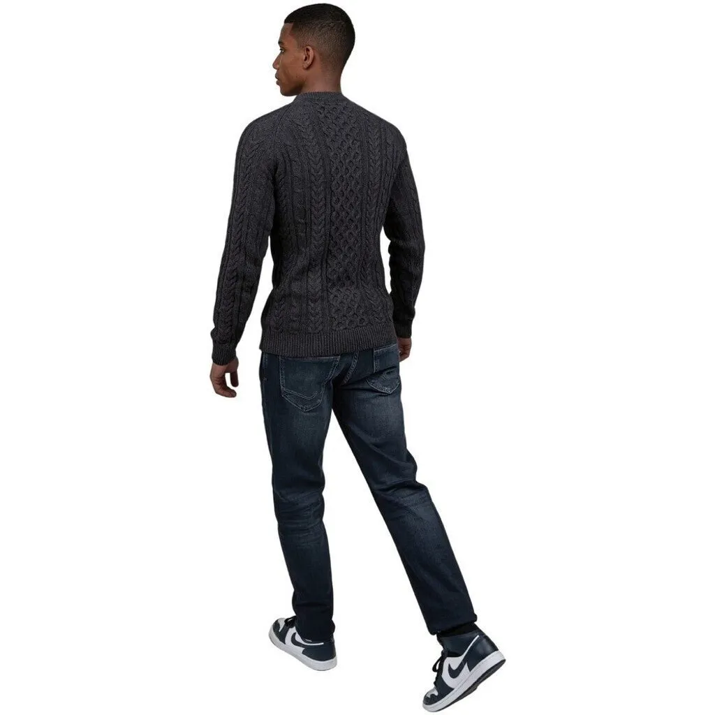 CORBY CABLE KNIT SWEATER - ANTHRACITE