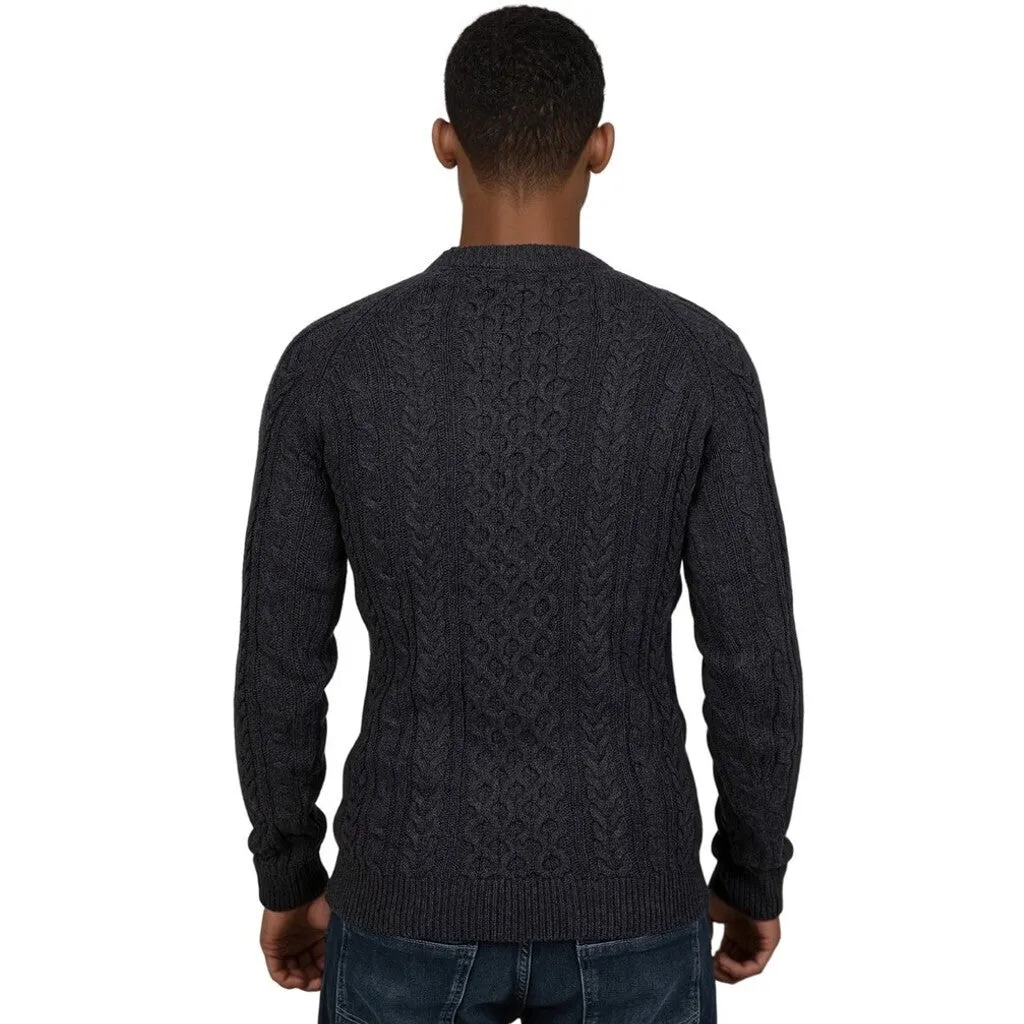 CORBY CABLE KNIT SWEATER - ANTHRACITE
