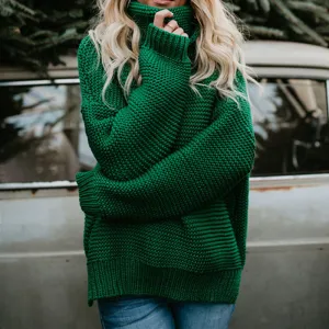 Cotton Knitted Turtleneck Women Sweaters
