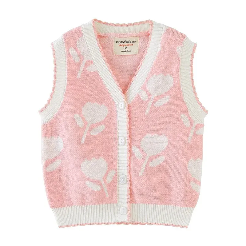 Cozy Knitted Vest Sweater  for Girls