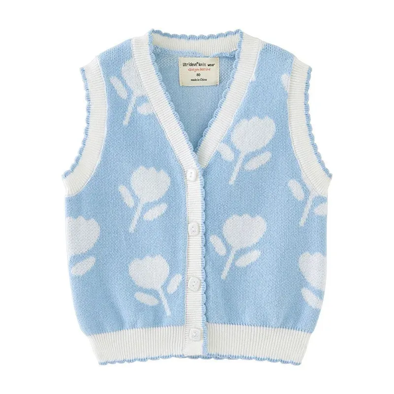 Cozy Knitted Vest Sweater  for Girls