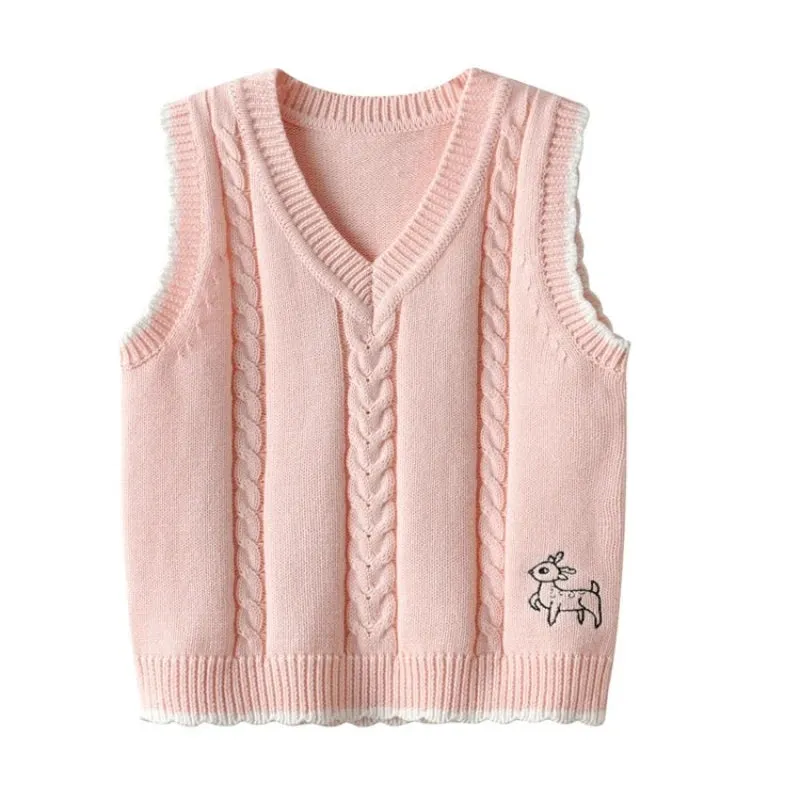 Cozy Knitted Vest Sweater  for Girls