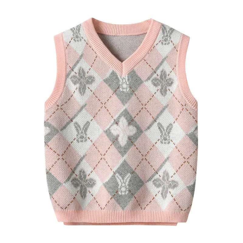 Cozy Knitted Vest Sweater  for Girls