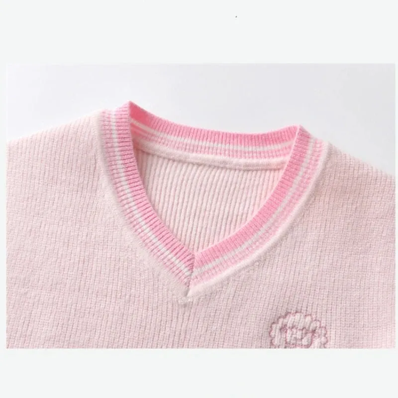 Cozy Knitted Vest Sweater  for Girls