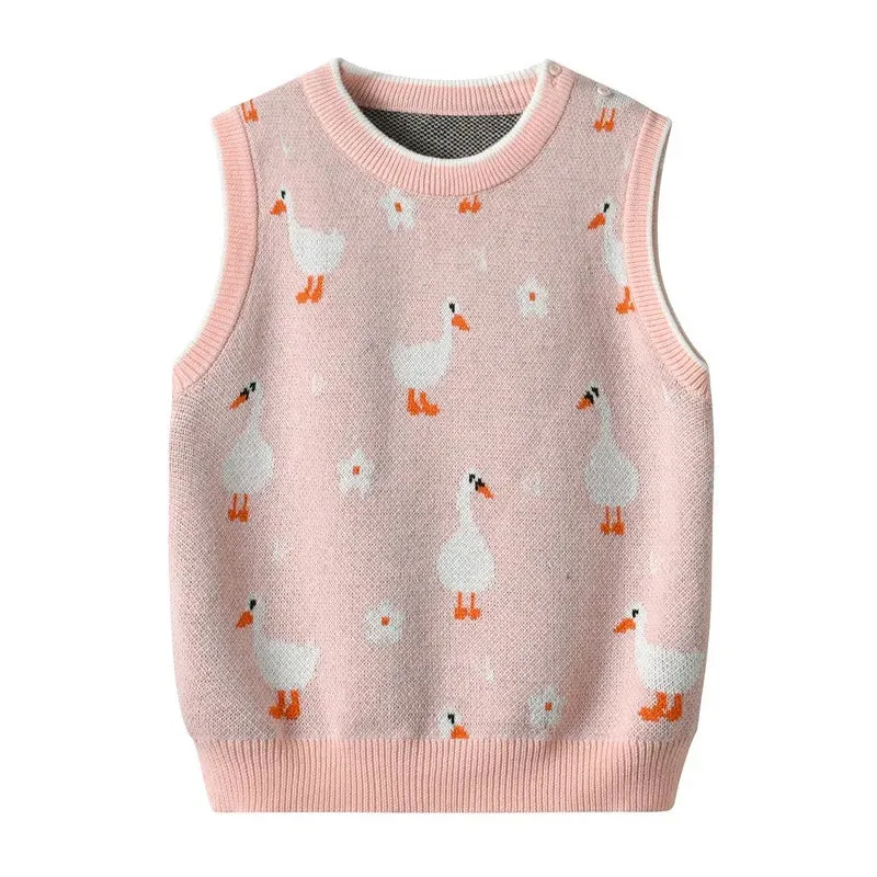 Cozy Knitted Vest Sweater  for Girls