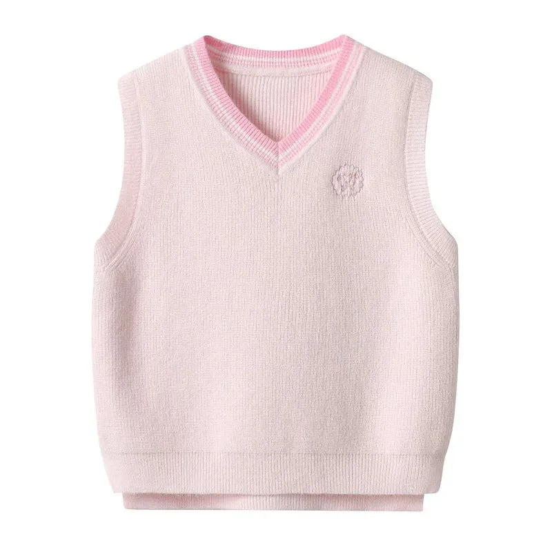 Cozy Knitted Vest Sweater  for Girls