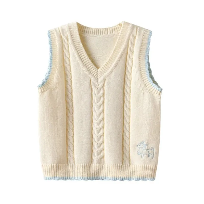 Cozy Knitted Vest Sweater  for Girls