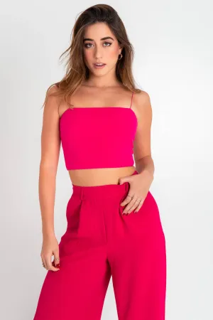 Crop top bandeau con tirantes