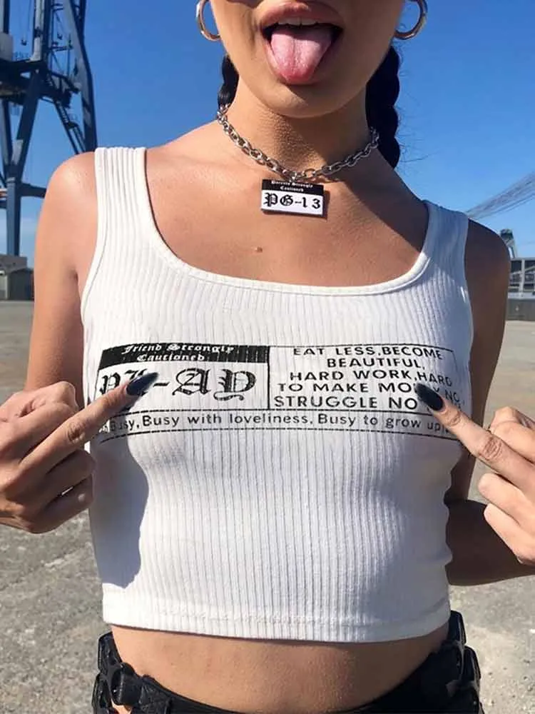 Crop Tops Womens Tank Tops White Black Basic Tanks Punk Summer Casual PU Leather Top Black Cami Top Female Vest Sexy Corset